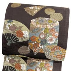 袋帯 貝桶 扇 花紋 花束 桐の花 七宝 貝合わせ 着物 123b d ms - メルカリ