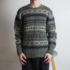 POLO by RalphLauren ノルディック柄ニット カーキ/CZ129 - メルカリ