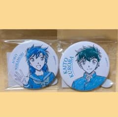 名探偵コナン ペンシルアート 缶バッジ 黒羽快斗 中森青子 セット