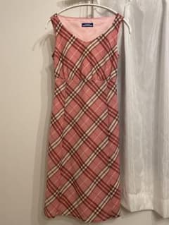 BURBERRY ピンク チェック ノースリーブ ワンピース サイズ36 - メルカリ