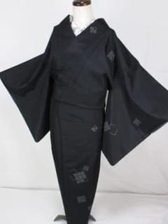 未着用に近い！本場縞大島＊本場大島紬＊黒＊飛び柄＊訪問着