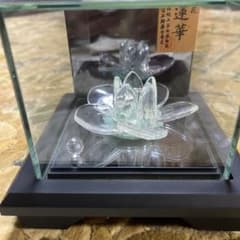 エクセルヒューマン購入 3代目章玉作 山梨県水晶美術彫刻 福花蓮華