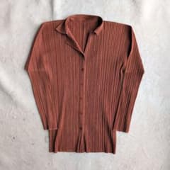 プリーツプリーズ イッセイミヤケ プリーツブラウス ブラウン 4サイズ