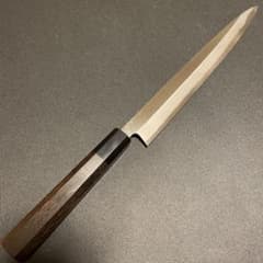 刺身包丁 積層 白ニ鋼 柳刃 8寸 刃渡り 約243mm 黒檀八角柄 - メルカリ