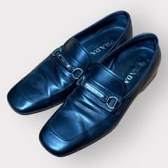 ☆05SS PRADA プラダ レザー ローファー 26cm スクエアトゥ - メルカリ