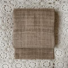 樹木の幹を思わせる焦げ茶色 無地帯 紬帯 信州紬 名古屋帯 - メルカリ