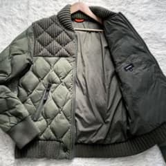 極美品✨ディーゼル ダウンジャケット K-BOOMS ニット切替 緑 L相当