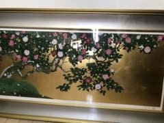 日本画家森田りえ子大型！版画柊野五色椿シルクスクリーン限定直筆