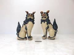 琉球焼 宮城陶房「宮城勝臣」作 大型シーサー一対 厚生労働大臣認定