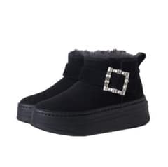 diana プラスダイアナ まるみシルエットが可愛いあったか厚底ブーツ黒