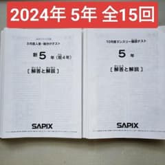 SAPIX 2024年度版 5年生 マンスリー確認テスト等15回分 小5 - メルカリ