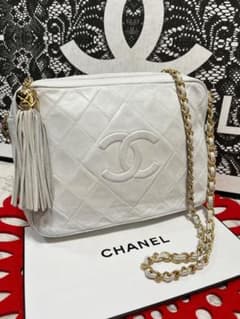 シャネル CHANEL マトラッセ ショルダーバッグ ホワイトゴールド G059