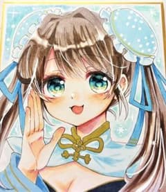 手描き アナログ イラスト オリジナル 色紙 - メルカリ