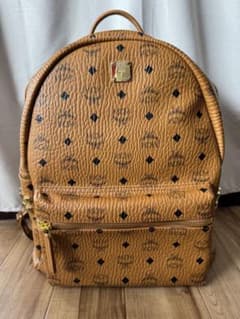 MCM ブラウンレザーリュック - メルカリ