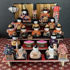 雛人形 ソラ様専用 アンティーク 小さな豆雛木目込み十五人揃え - メルカリ