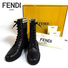 未使用】FENDI レザー ブーツ ズッカ ロココ バイカー 36イタリア製