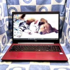 第8世代！快速SSD256GB☆貴重赤ノートPC♪ブルーレイ&カメラ！Win11