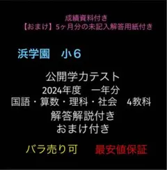 2026年最新】浜学園 小6 復習テスト 2024の人気アイテム - メルカリ
