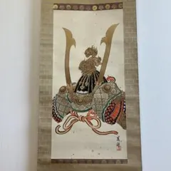 春嶺銘 節句屏風 四曲一帖 海魚図 屏風 幅約165㎝ 背景 節句飾り