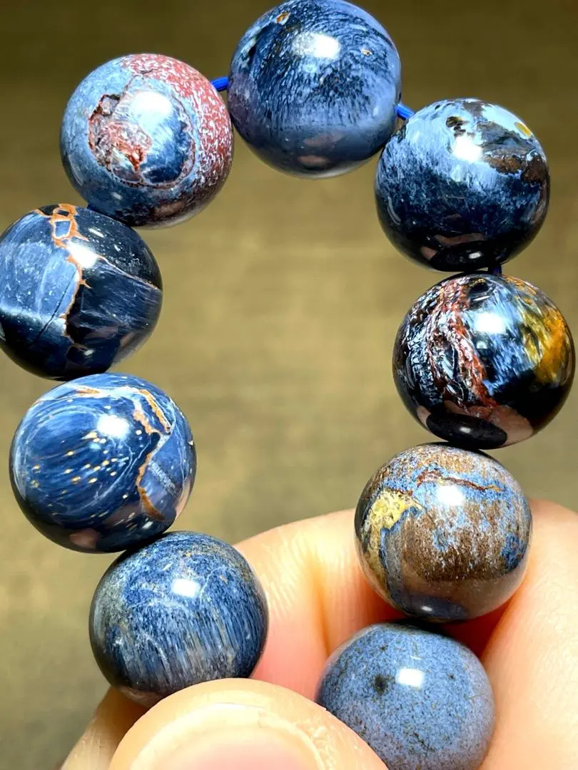 天然石ハンドメイドブレスピーターサイトガーデンデニム⚠︎少し傷あり