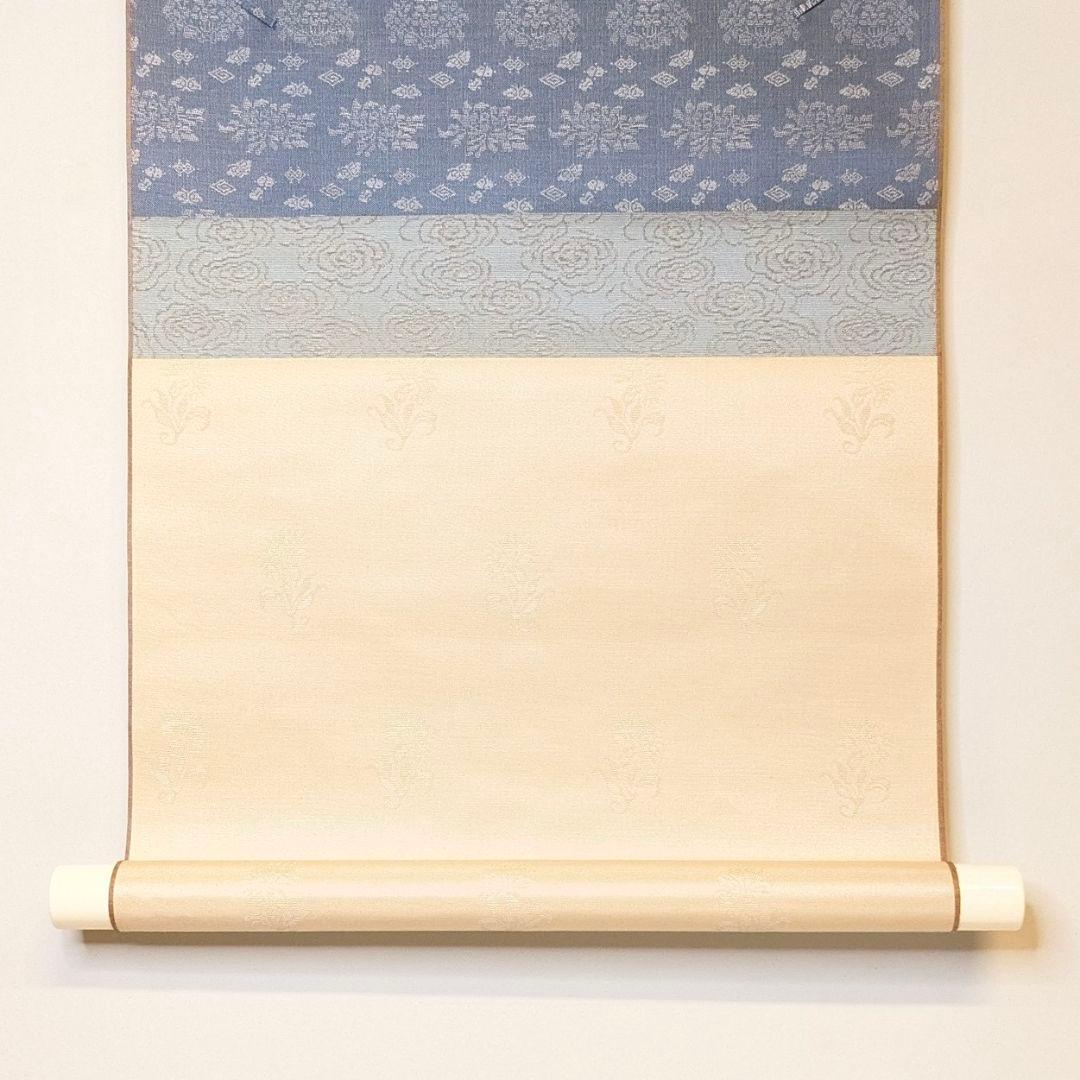 フォロー割・新品】 色紙用掛軸 洛趣緞子 三段表装 茶道具 色紙掛け