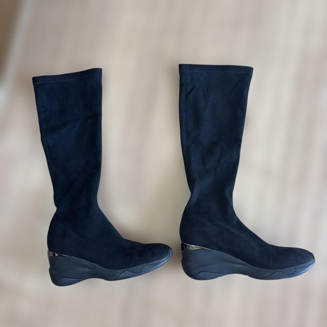 ダイアナ　+diana ブラック ロングブーツ 23.5㎝　未使用　スエード風 DIANA（ダイアナ） ロングブーツ スエード 23.5cm 黒 ブラック /SS