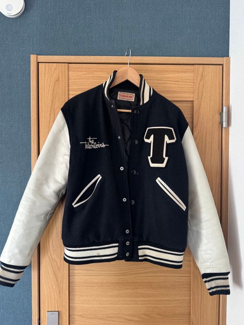 TENDERLOIN スタジャン ブラック/ホワイト - メルカリ