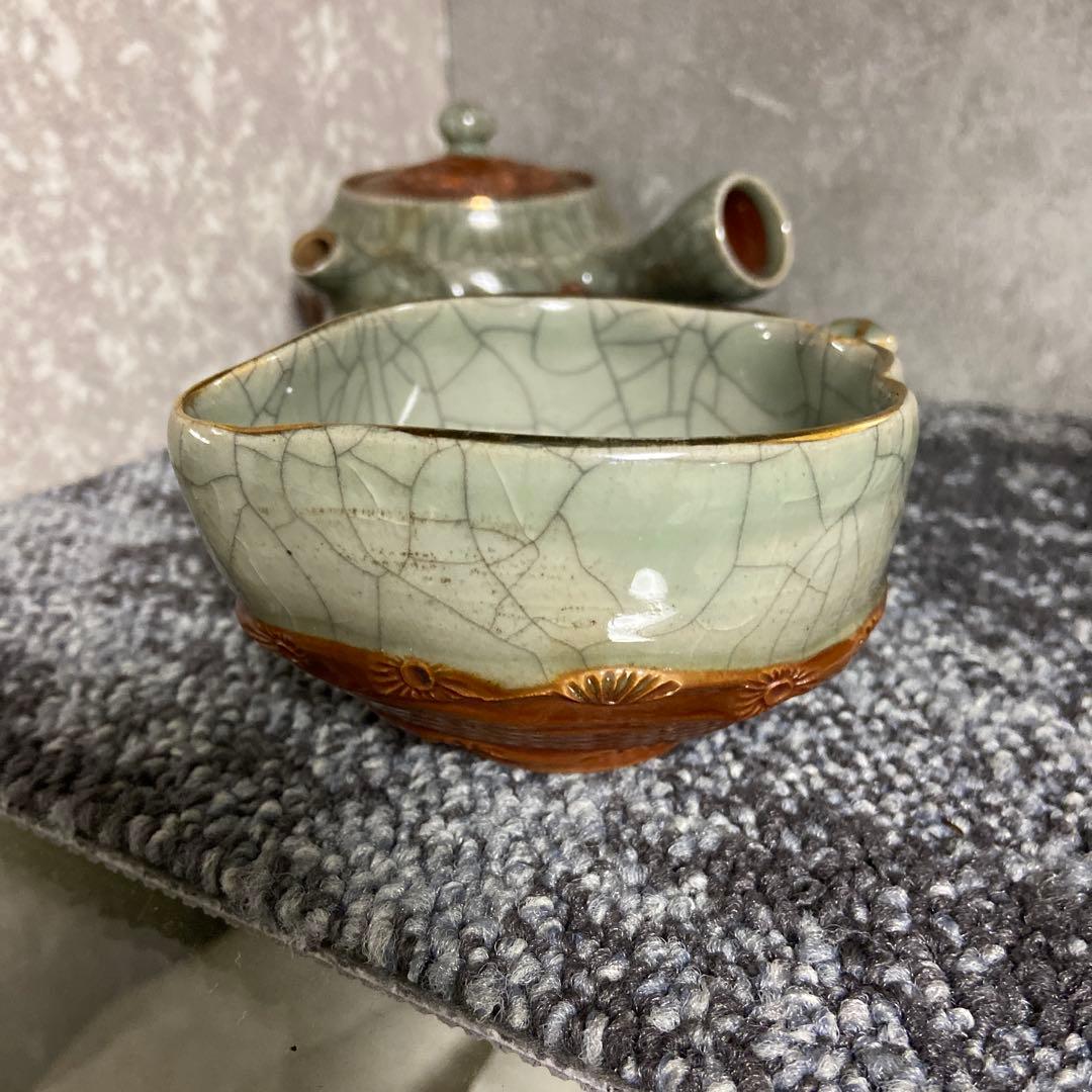 相馬焼 相馬幸山 相馬吉忠 茶器揃い 煎茶揃い 茶器セット 宝瓶 湯さ