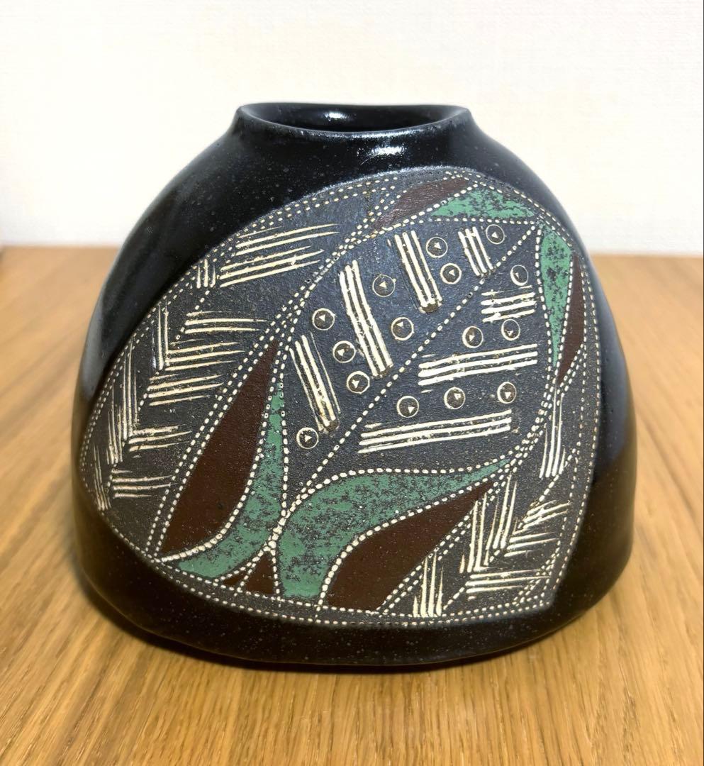 未使用保管品】やちむん 古典焼 壺 花瓶 北欧 ミッドセンチュリー