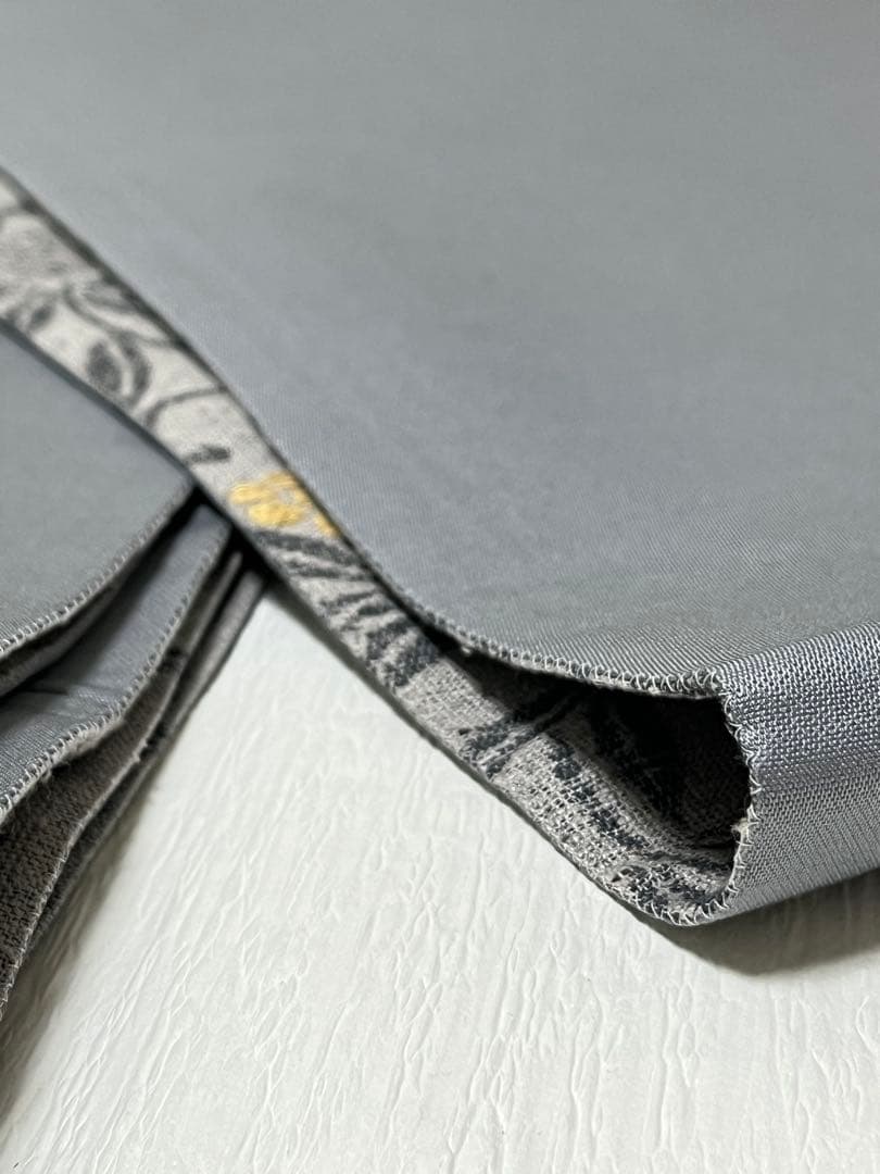 【門間貴美子 】新品未使用　正絹 洒落袋帯 草花唐草文様 錫色グレー 紬調