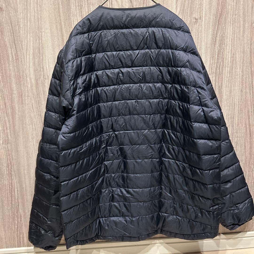 美品】NANGA インナーダウンジャケット ボックスロゴ ネイビー 古着