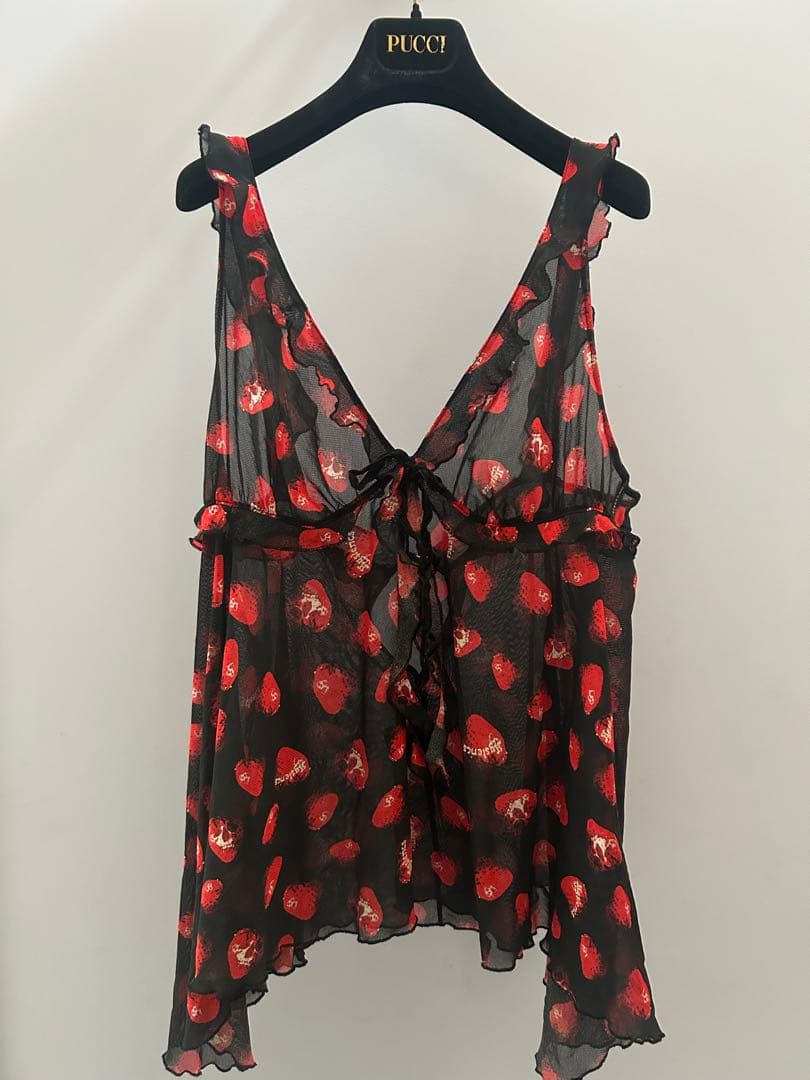 【HYSTERIC GLAMOUR】スカルベリー 柄キャミソールY2K 平成　姫 雰囲気抜群❗️】00's HYSTERIC GLAMOUR 髑髏 キャミソール - メルカリ