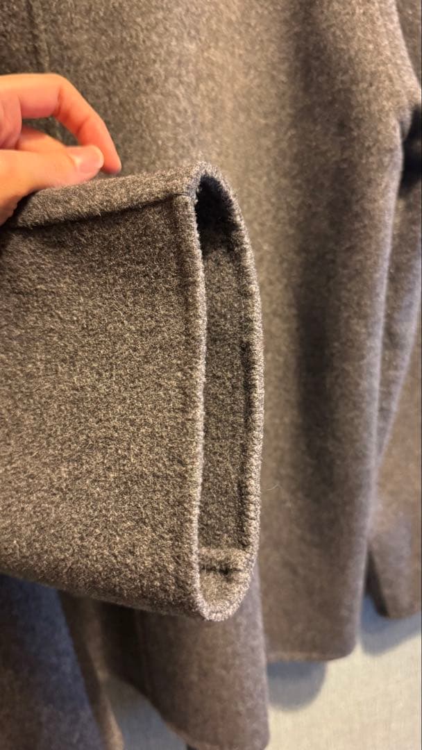 完売】COS 2025ダブルフェイス ウール スカーフコートグレー XXS