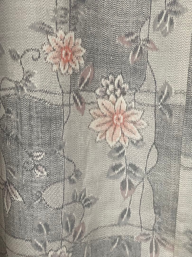 着物リメイク☆458大島紬コクーンチュニックワンピース／サイズL～LL