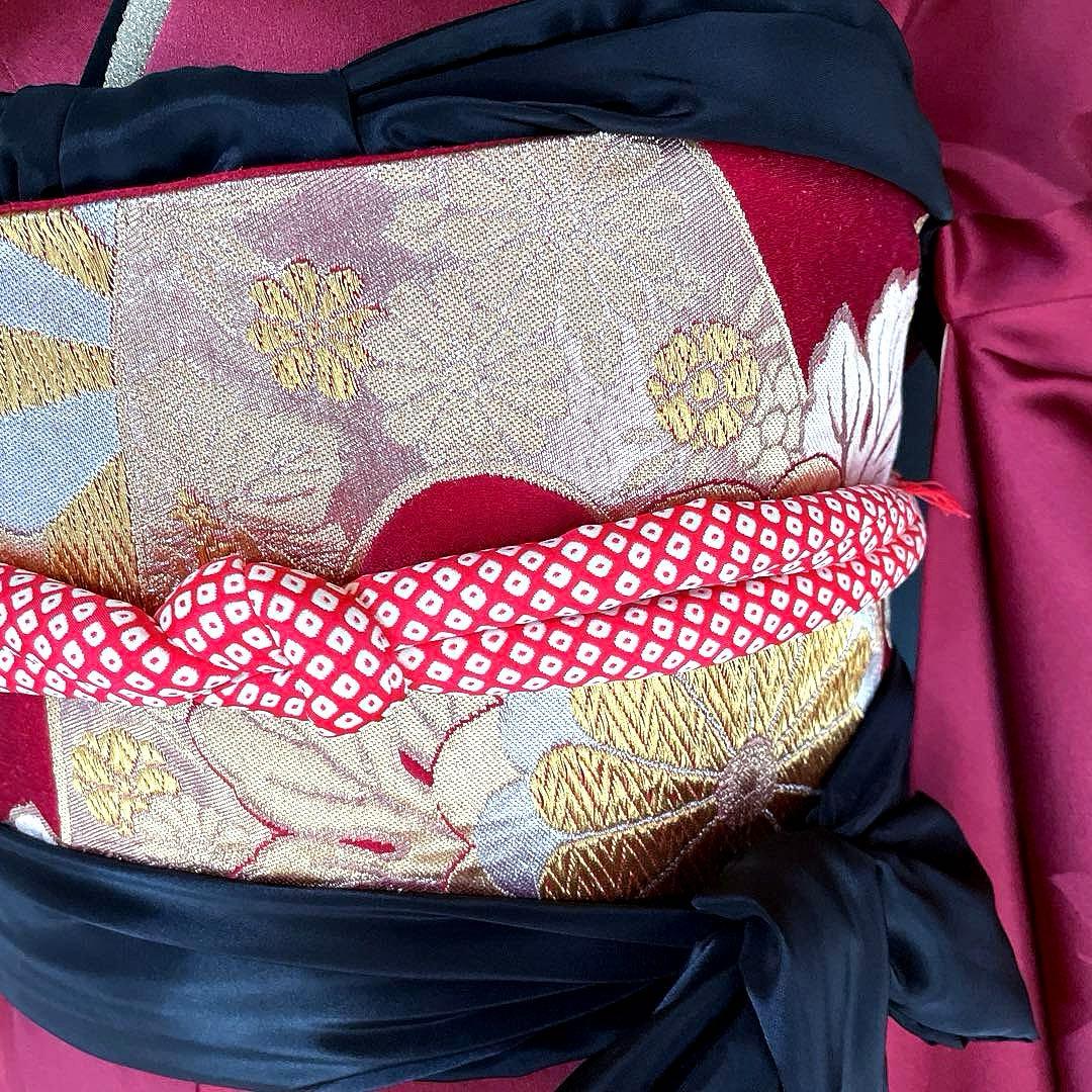 振袖フルセット 手染め無地 成人式振袖 振袖 裄丈68 ➕サイズ 赤系