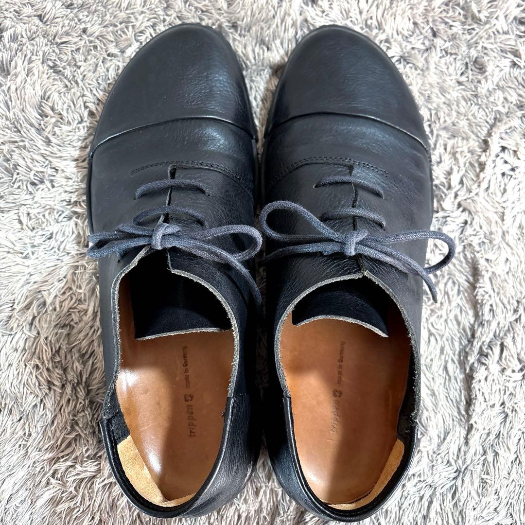 極美品❣️trippenトリッペン 厚手シボ革 レースアップシューズ
