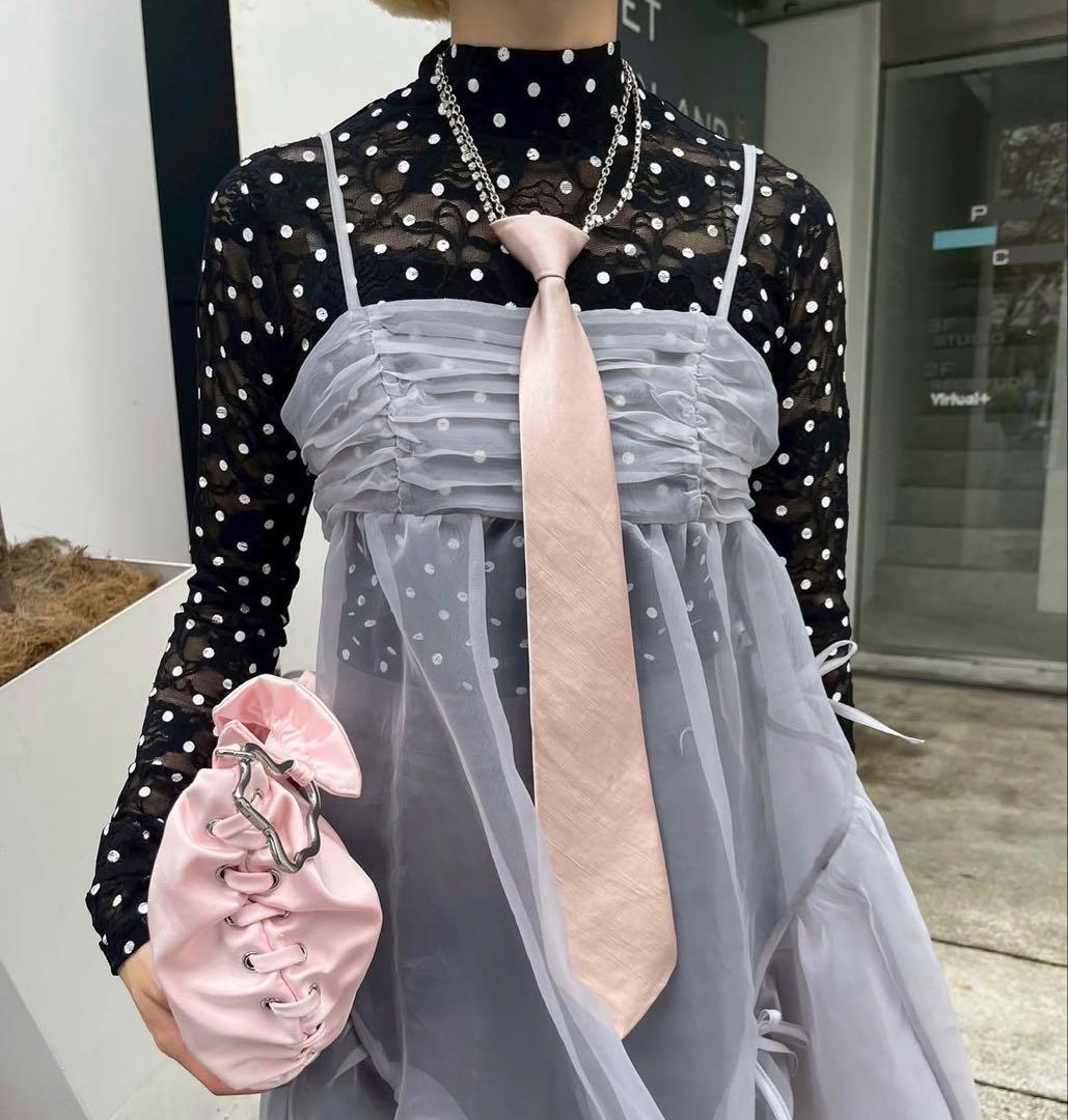 poppy あさぎーにょ ドットレース シースルートップス 黒 - メルカリ