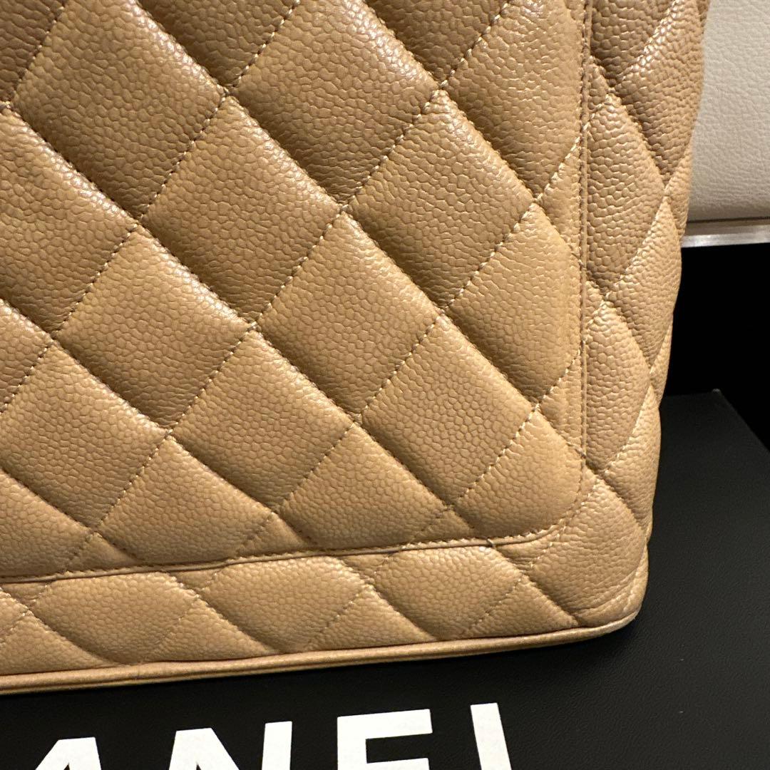《正規品》CHANEL 復刻トート　ベージュ　ゴールド金具　キャビアスキン