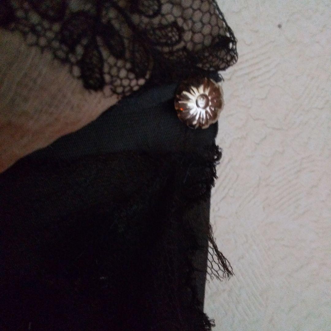 深まってゆく秋のためのミニカーテン アンティークブラックレースで