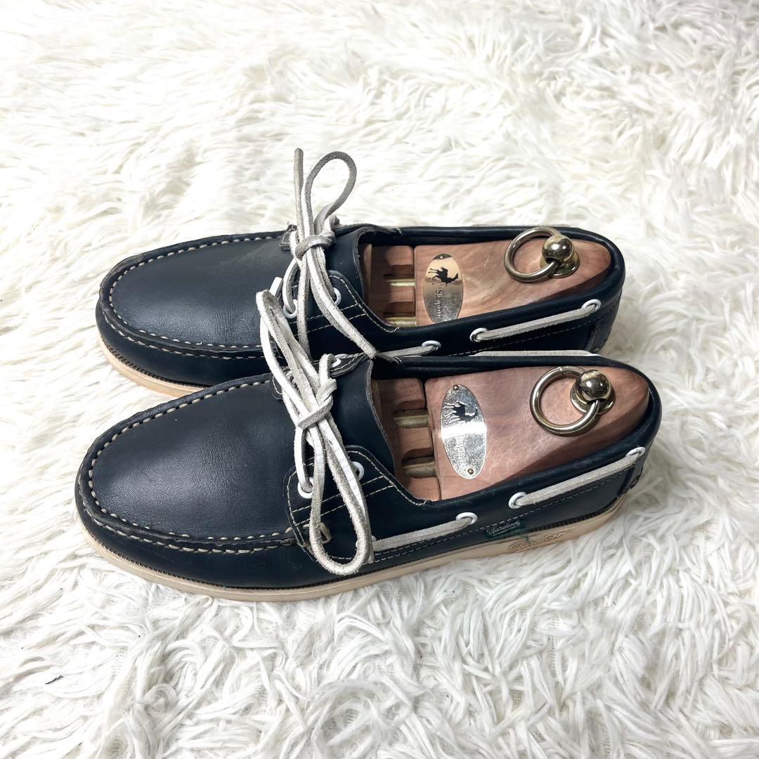 【美品】 パラブーツ デッキシューズ BARTH ネイビー 24.5cm
