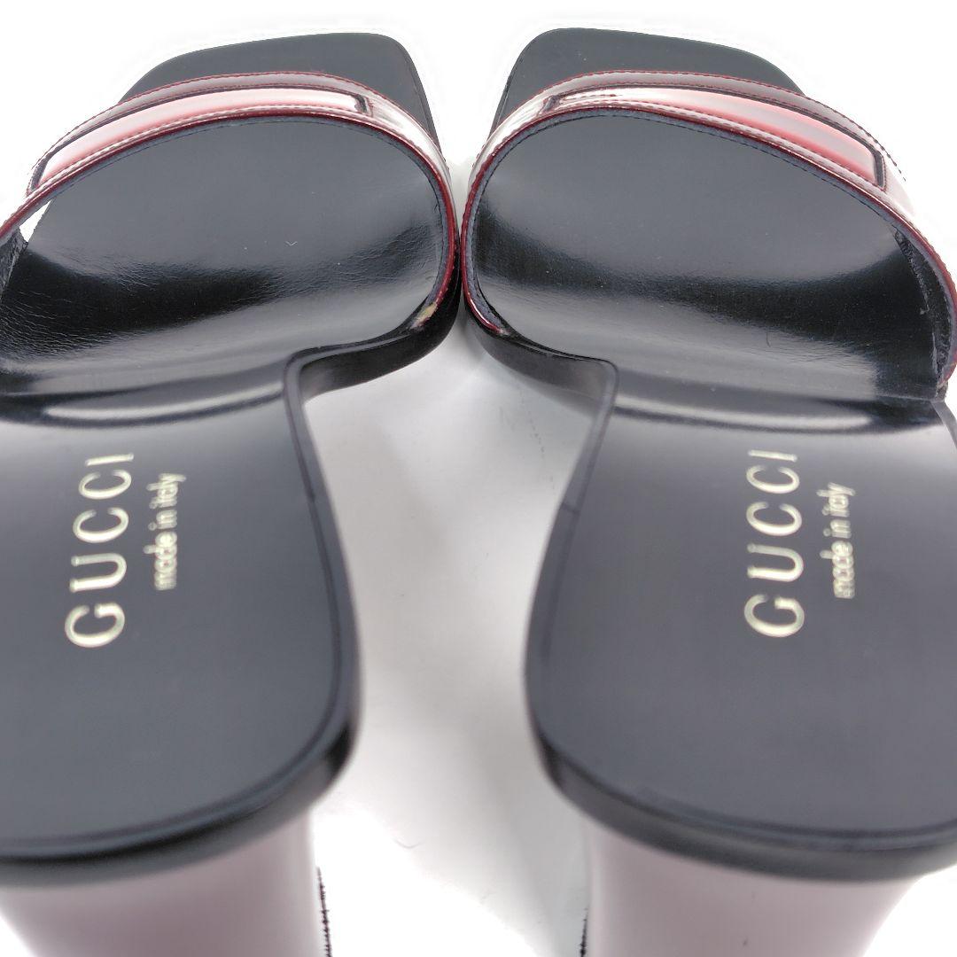 ☆美品☆GUCCI グッチ ヒールサンダル 25cm ミュール 8B チャンキー