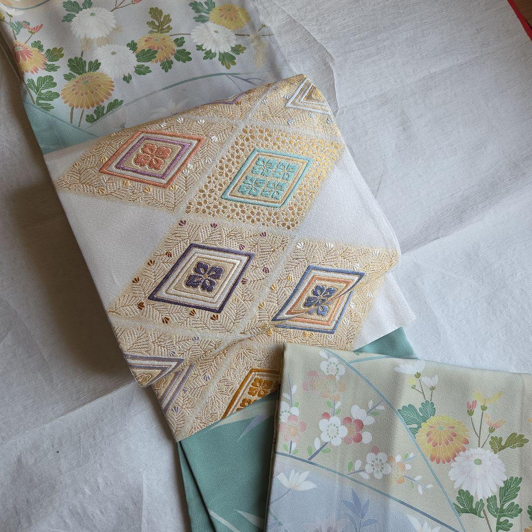 品良くハレの日を 松竹梅と菱形の袋帯 品良くハレの日