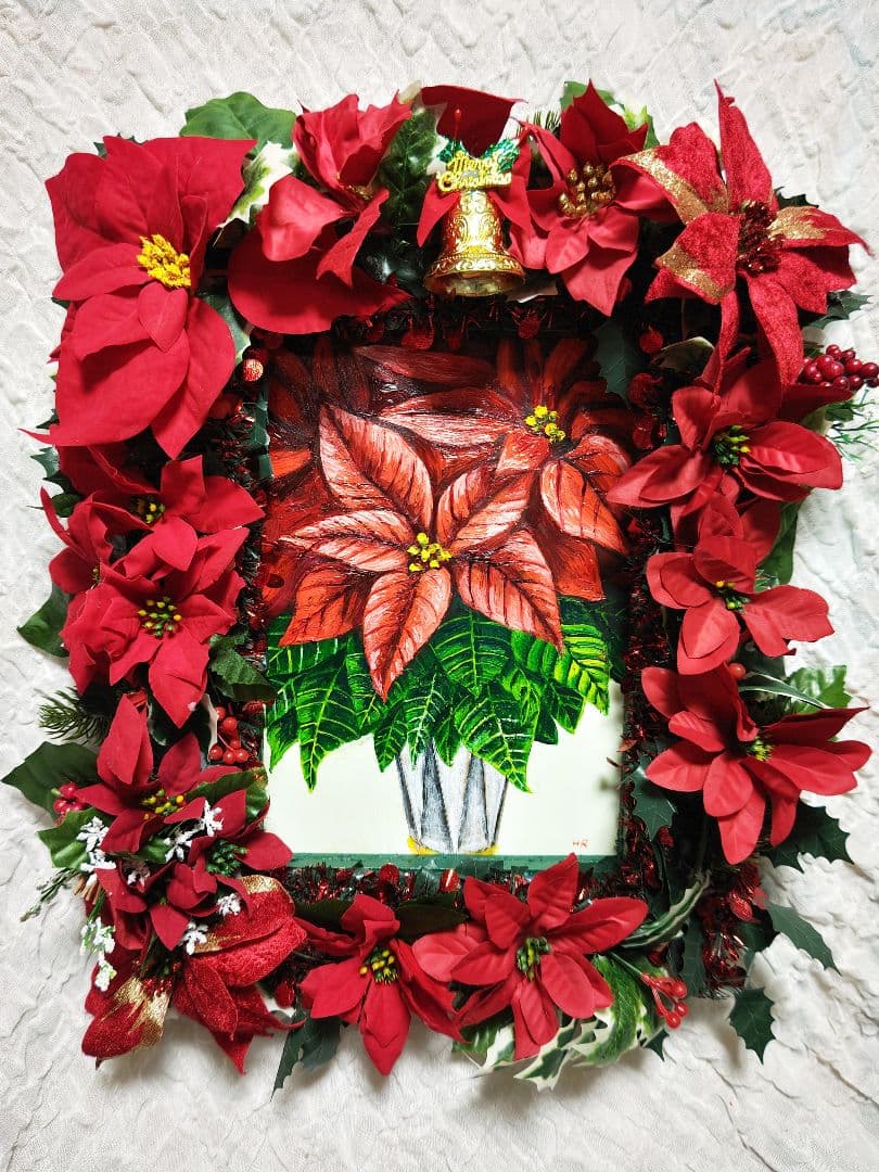 油絵 絵画 【ポインセチア】 油絵 絵画 【ポインセチア】 絵画 HR 通販 14918024｜Creema