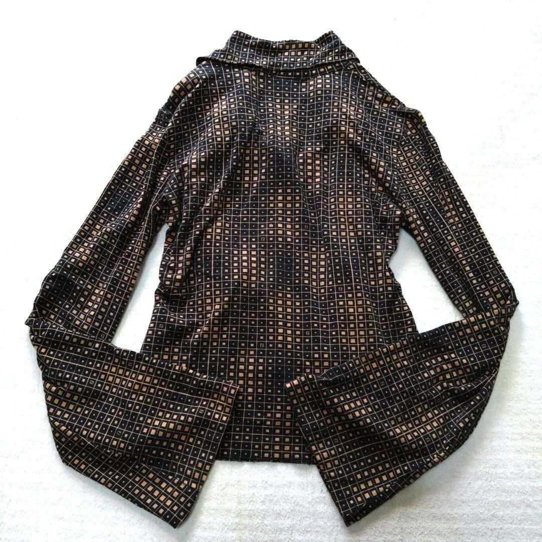 フェンディ Fendi リボン付き長袖シャツ ズッカ柄 イタリア製