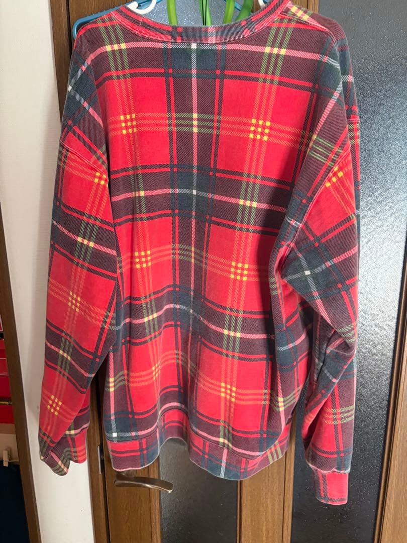 最終値下げSupreme チェック柄 長袖スウェット - メルカリ