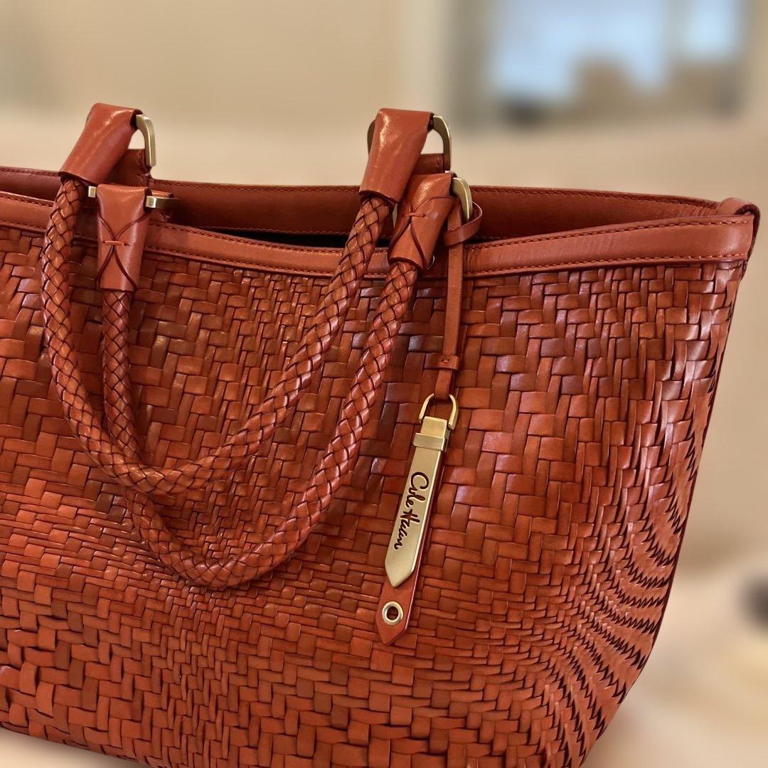 コールハーン☆オレンジ系カゴトートバッグ 美品 20日まで特価