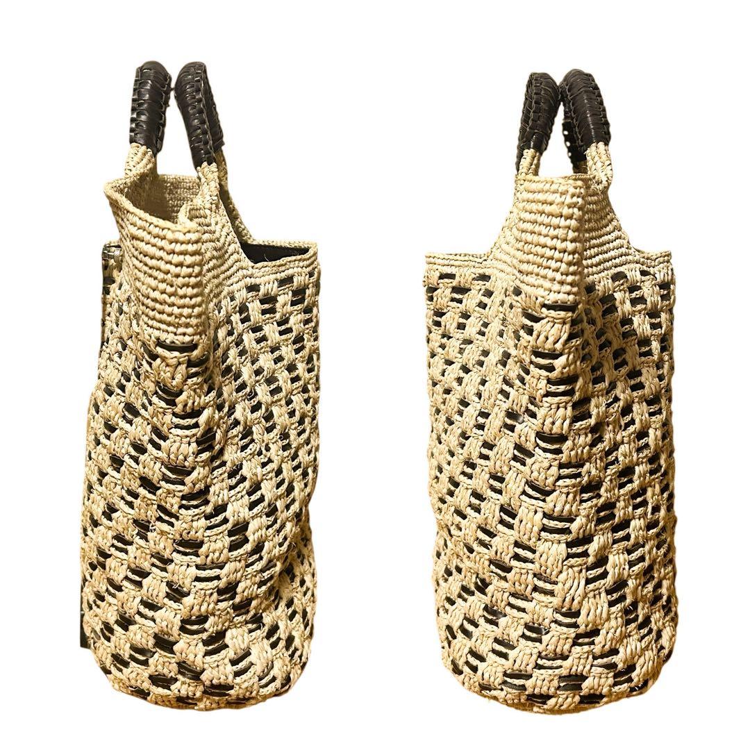 ヘレンカミンスキー カゴバッグ ラフィア ハンドバッグ ベージュ A4