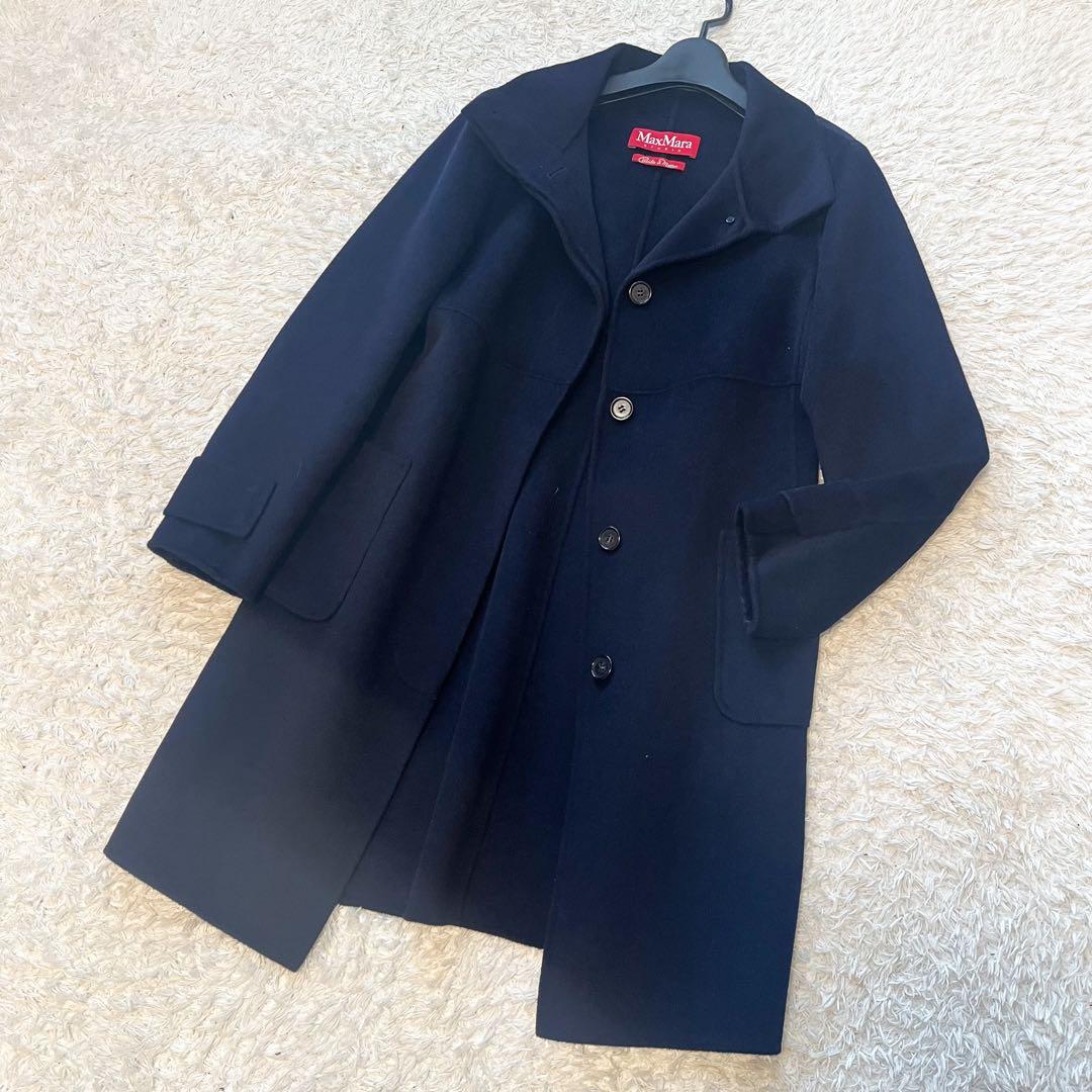 MAXMARA クチートアマーノ ダブルフェイス カシミヤ アンゴラ混 紺40