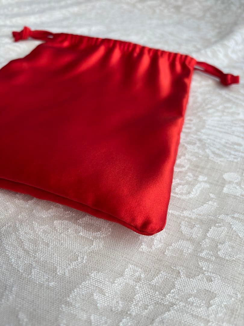 バッグ SEA SATIN \"KINCHAKU\" BAG (M) tomato