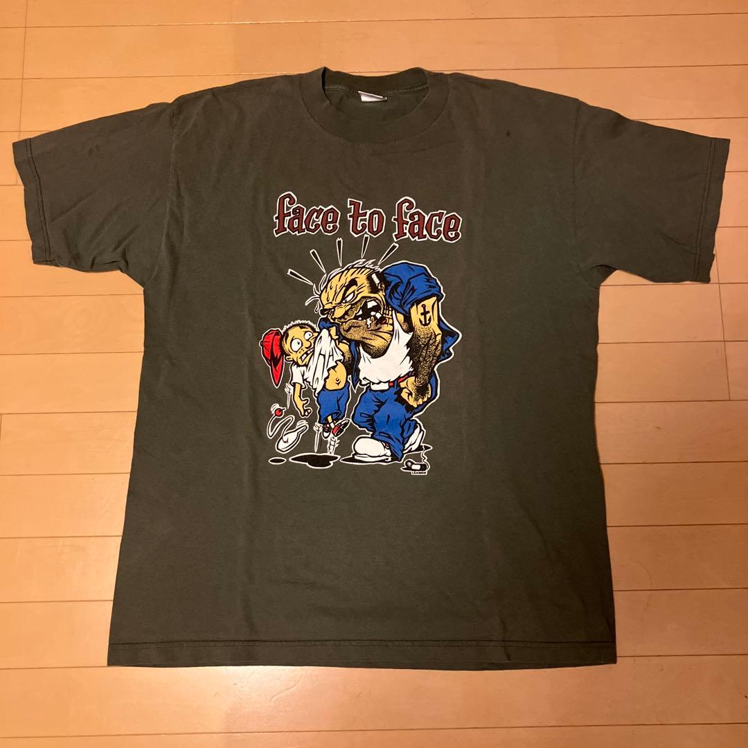 90s Face to face バンドT カーキ - メルカリ